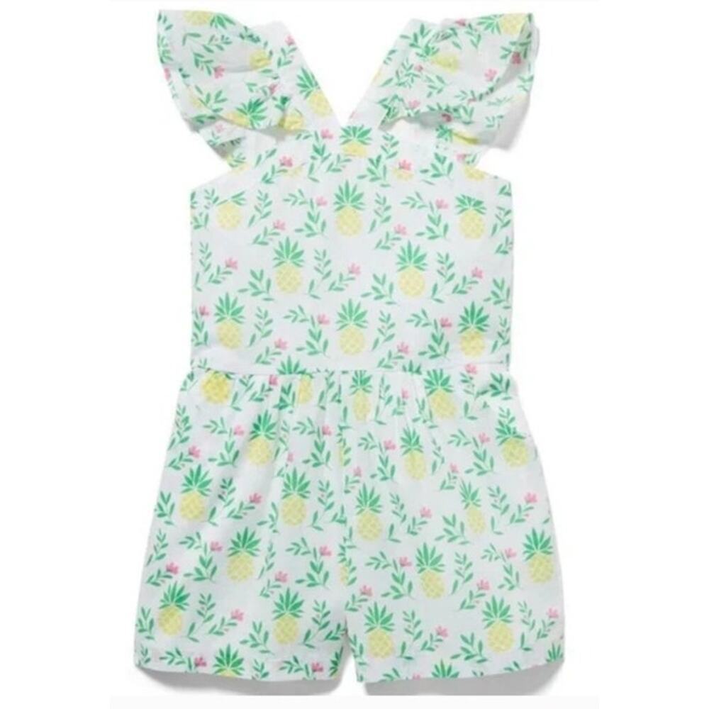 Jack and Janie Girls Pineapple Ruffle Romper Size 4